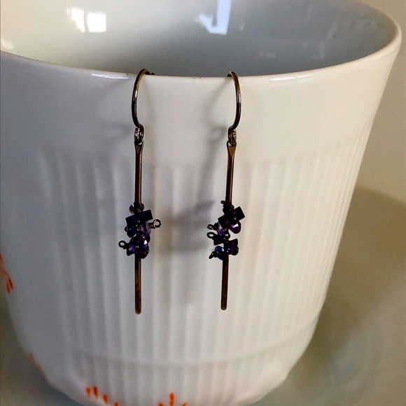 Beautiful earrings; amazing price!  Amethyst & silver dangle earrings - Picture 1 of 6